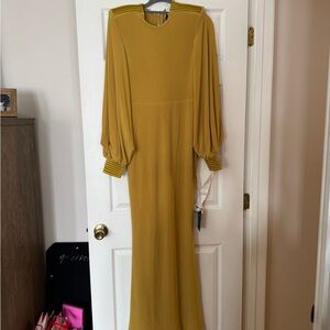 Zhivago Mustard Long Sleeve Maxi Gown